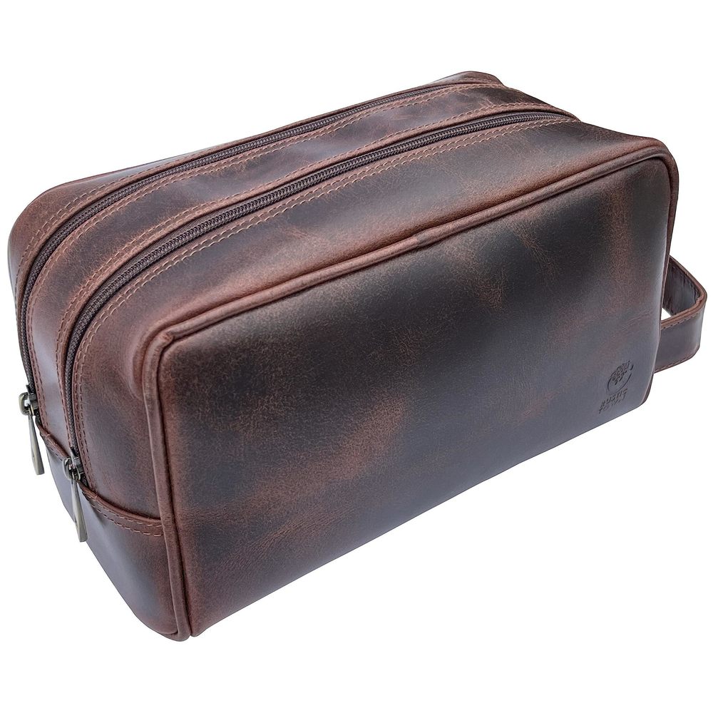 Leather Toiletry Bag For Men - Travel Shaving Dopp Kit - Bathroom Shower🌷